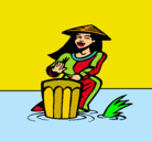 Dibujo Mujer tocando el bongó pintado por roxana