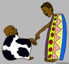 Dibujo Dos africanos pintado por puchi