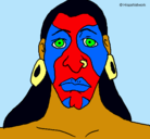 Dibujo Hombre maya pintado por cristina1