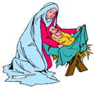 Dibujo Nacimiento del niño Jesús pintado por lety