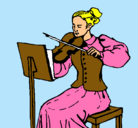 Dibujo Dama violinista pintado por angelis