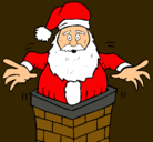Dibujo Papa Noel en la chimenea pintado por darleny
