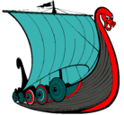 Dibujo Barco vikingo pintado por ortiz