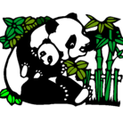 Dibujo Mama panda pintado por abraham