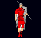 Dibujo Soldado romano pintado por franco