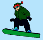 Dibujo Snowboard pintado por santiago