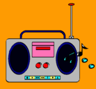 Dibujo Radio cassette 2 pintado por sofia