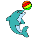 Dibujo Delfín jugando con una pelota pintado por sarahi