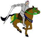 Dibujo Caballero a caballo IV pintado por franco
