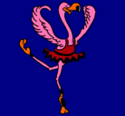 Dibujo Avestruz en ballet pintado por doris