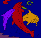 Dibujo Delfines jugando pintado por prdrosa
