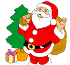 Dibujo Santa Claus y un árbol de navidad pintado por dana508