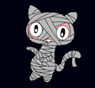 Dibujo Gato garabato momia pintado por Miru
