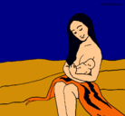 Dibujo Madre con su bebe pintado por daniela