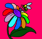 Dibujo Margarita con abeja pintado por MKJHVCXZT