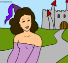 Dibujo Princesa y castillo pintado por qaamiih...