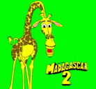 Dibujo Madagascar 2 Melman pintado por azucena