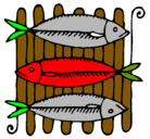Dibujo Pescado a la brasa pintado por juandiego