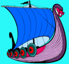 Dibujo Barco vikingo pintado por taniaalvarez