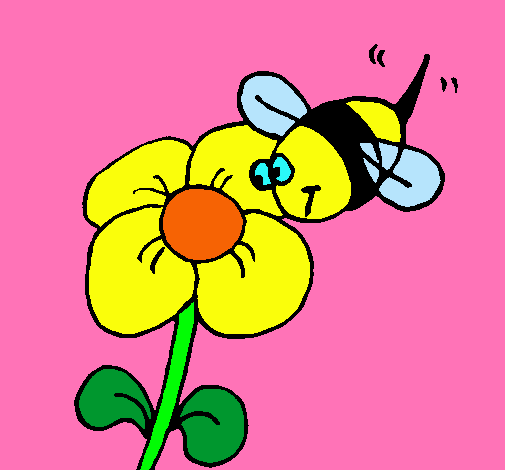 Abeja y flor