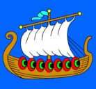 Dibujo Barco vikingo pintado por max