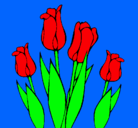 Dibujo Tulipanes pintado por sael