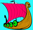 Dibujo Barco vikingo pintado por rfebdia