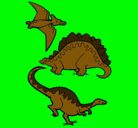 Dibujo Tres clases de dinosaurios pintado por TOINCEDILLO