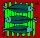 Dibujo Pescado a la brasa pintado por irene