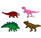 Dibujo Dinosaurios de tierra pintado por sofia