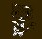 Dibujo Gato garabato momia pintado por pOBLO