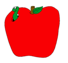 Dibujo Gusano en la fruta pintado por giselle
