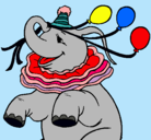 Dibujo Elefante con 3 globos pintado por rossan