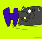 Dibujo Hipopótamo pintado por kity.ch