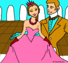 Dibujo Princesa y príncipe en el baile pintado por nahia
