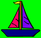 Dibujo Barco velero pintado por lidia