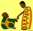 Dibujo Dos africanos pintado por le