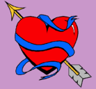 Dibujo Corazón con flecha pintado por thuzithahaha