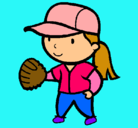 Dibujo Jugadora de béisbol pintado por FER