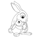 Dibujo Madre conejo pintado por fernanda