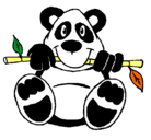 Dibujo Oso panda pintado por pppp