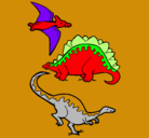 Dibujo Tres clases de dinosaurios pintado por jeremiy109