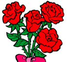 Dibujo Ramo de rosas pintado por miriam