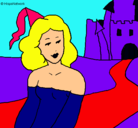Dibujo Princesa y castillo pintado por allison