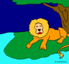 Dibujo Rey león pintado por Lourdes