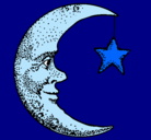Dibujo Luna y estrella pintado por NATALI