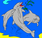 Dibujo Delfines jugando pintado por noelia