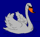 Dibujo Cisne en el agua pintado por santiago