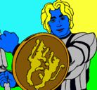 Dibujo Caballero con escudo de león pintado por avatar