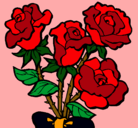 Dibujo Ramo de rosas pintado por pascual